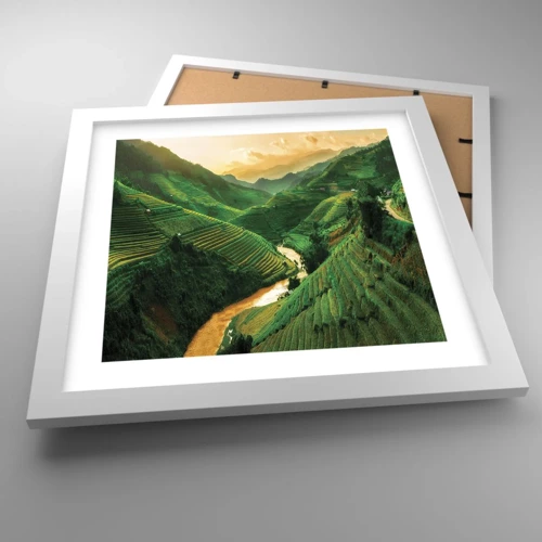 Poster in white frmae - Vietnamese Valley - 30x30 cm
