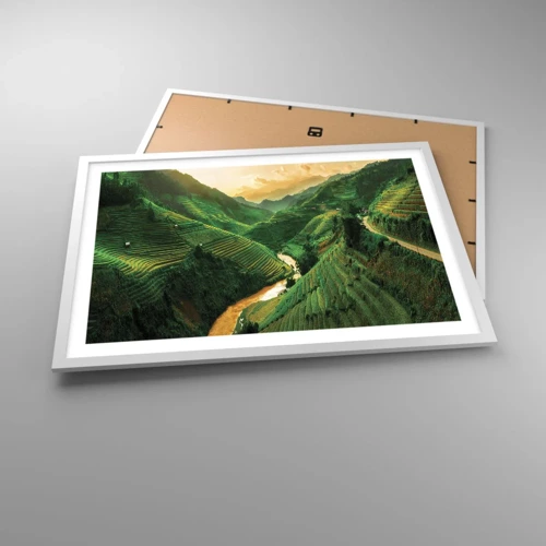 Poster in white frmae - Vietnamese Valley - 70x50 cm