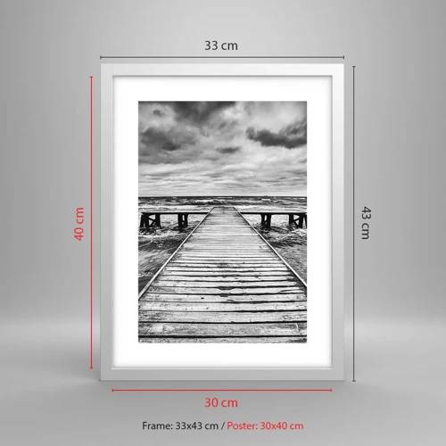 Poster in white frmae - Waiting for the Wind to Blow away - 30x40 cm