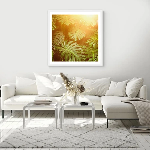 Poster in white frmae - Walking into the Green - 60x60 cm