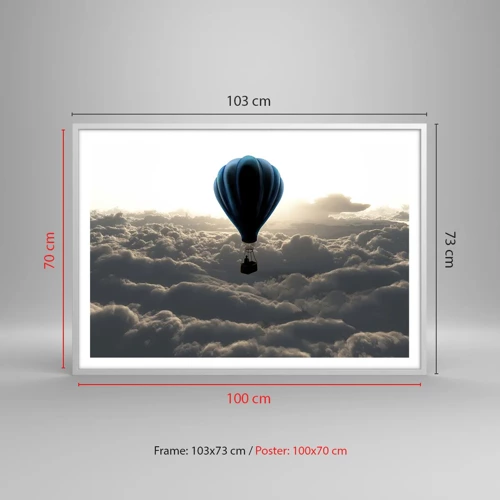 Poster in white frmae - Wanderer above Clouds - 100x70 cm