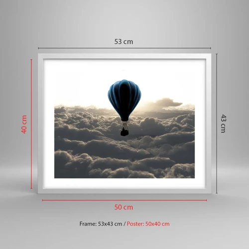 Poster in white frmae - Wanderer above Clouds - 50x40 cm