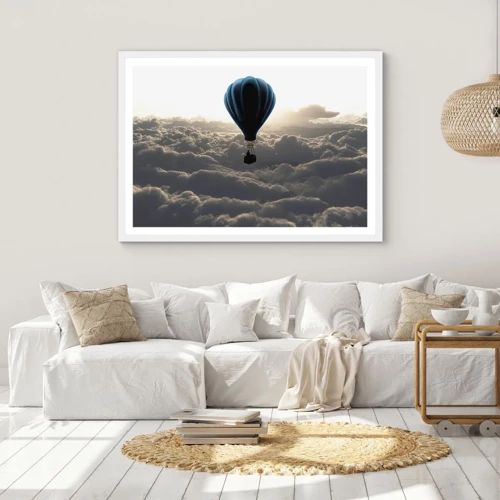 Poster in white frmae - Wanderer above Clouds - 91x61 cm