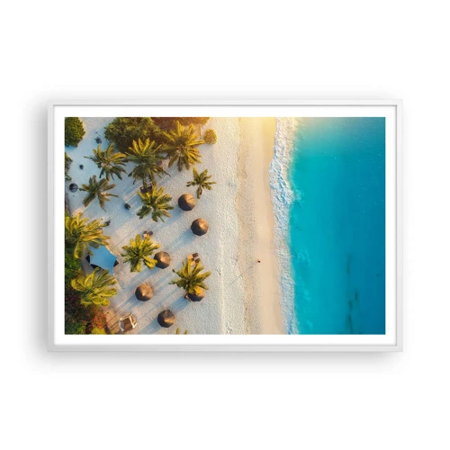 Poster in white frmae - Welcome to Paradise - 100x70 cm