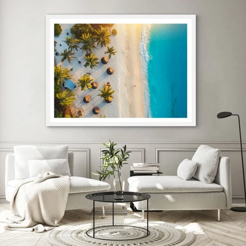 Poster in white frmae - Welcome to Paradise - 40x30 cm