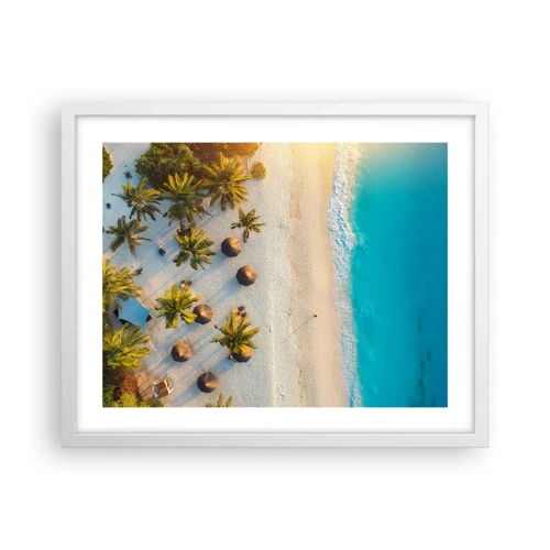 Poster in white frmae - Welcome to Paradise - 50x40 cm