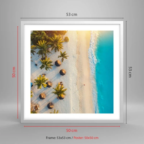 Poster in white frmae - Welcome to Paradise - 50x50 cm