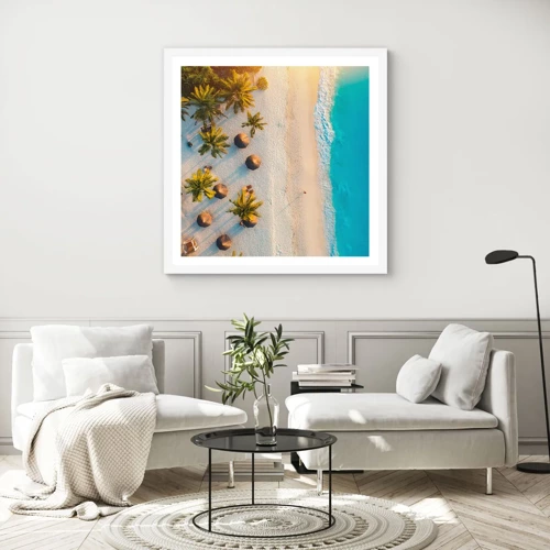 Poster in white frmae - Welcome to Paradise - 50x50 cm