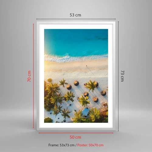 Poster in white frmae - Welcome to Paradise - 50x70 cm