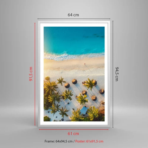 Poster in white frmae - Welcome to Paradise - 61x91 cm