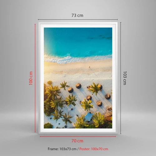 Poster in white frmae - Welcome to Paradise - 70x100 cm