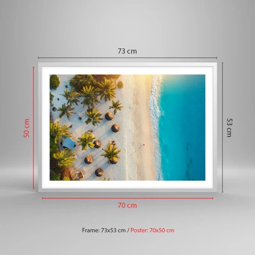 Poster in white frmae - Welcome to Paradise - 70x50 cm