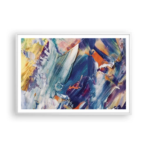 Poster in white frmae - Whirlwind of Colour - 100x70 cm