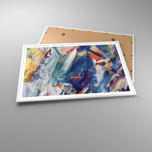 Poster in white frmae - Whirlwind of Colour - 100x70 cm