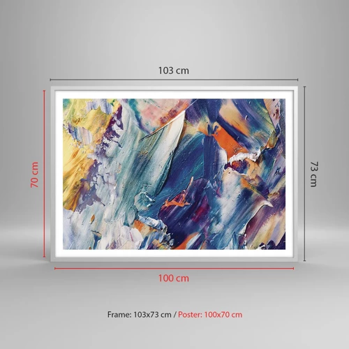 Poster in white frmae - Whirlwind of Colour - 100x70 cm