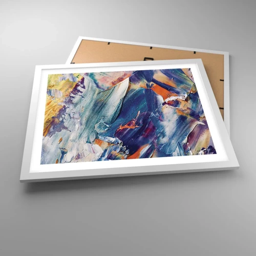 Poster in white frmae - Whirlwind of Colour - 50x40 cm