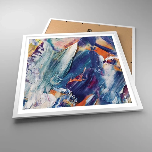 Poster in white frmae - Whirlwind of Colour - 60x60 cm