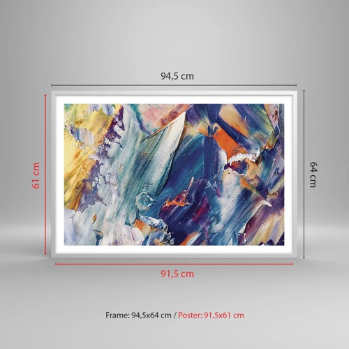 Poster in white frmae - Whirlwind of Colour - 91x61 cm