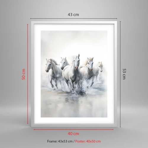 Poster in white frmae - White Magic - 40x50 cm