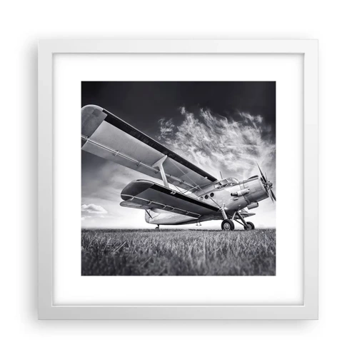 Poster in white frmae - Winged Pilgrim - 30x30 cm