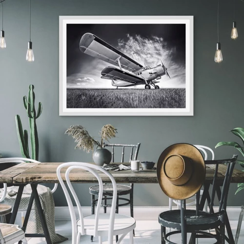 Poster in white frmae - Winged Pilgrim - 70x50 cm