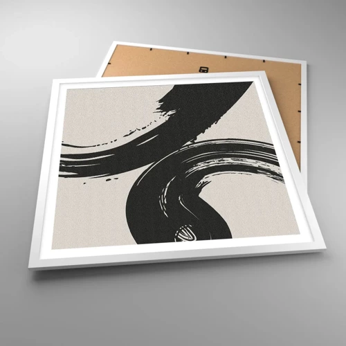 Poster in white frmae - With Big Circural Strokes - 60x60 cm