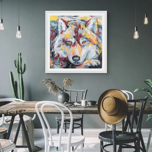 Poster in white frmae - Wolf Eyes - 60x60 cm