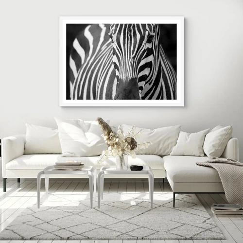Poster in white frmae - World Is Black and White - 100x70 cm