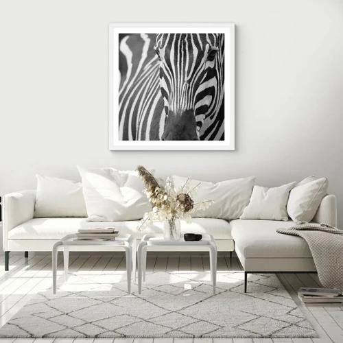 Poster in white frmae - World Is Black and White - 60x60 cm