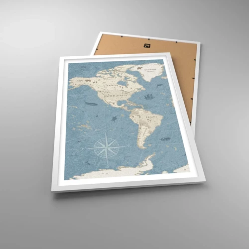 Poster in white frmae - World Within Your Fingertips - 50x70 cm