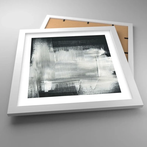 Poster in white frmae - Woven from the Vertical and the Horizontal - 30x30 cm