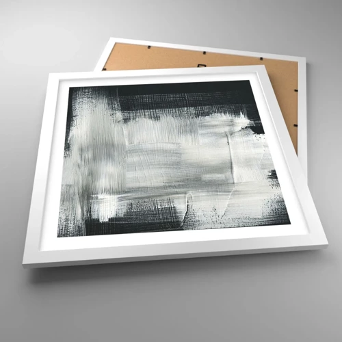 Poster in white frmae - Woven from the Vertical and the Horizontal - 40x40 cm