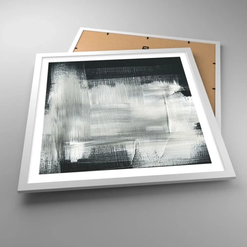 Poster in white frmae - Woven from the Vertical and the Horizontal - 50x50 cm