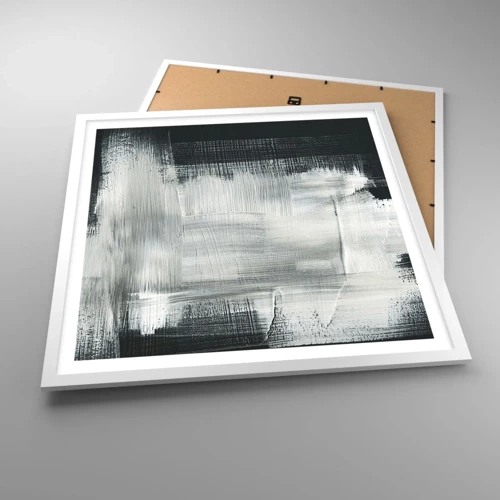 Poster in white frmae - Woven from the Vertical and the Horizontal - 60x60 cm