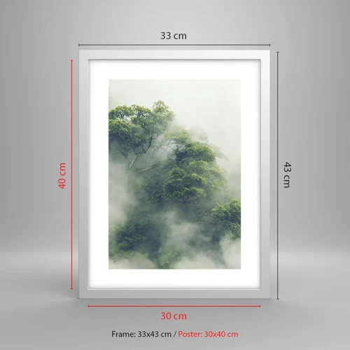 Poster in white frmae - Wrapped In Fog - 30x40 cm