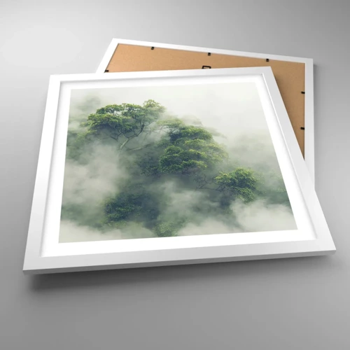 Poster in white frmae - Wrapped In Fog - 40x40 cm