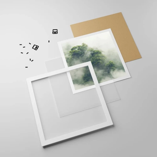 Poster in white frmae - Wrapped In Fog - 40x40 cm