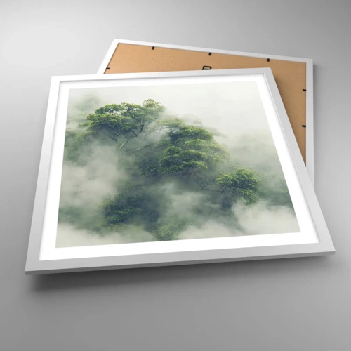 Poster in white frmae - Wrapped In Fog - 50x50 cm