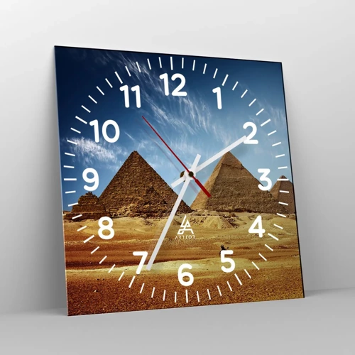 Wall clock - Clock on glass - 40 Centuries Looking at Us - 30x30 cm