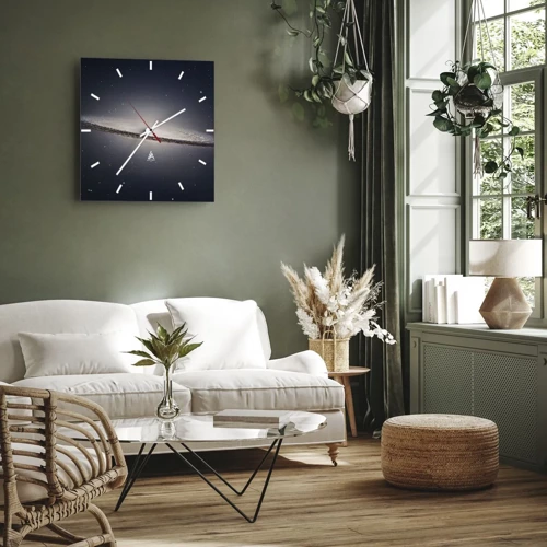 Wall clock - Clock on glass - A Long Time Ago in a Distant Galaxy - 30x30 cm