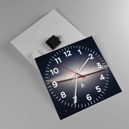 Wall clock - Clock on glass - A Long Time Ago in a Distant Galaxy - 30x30 cm