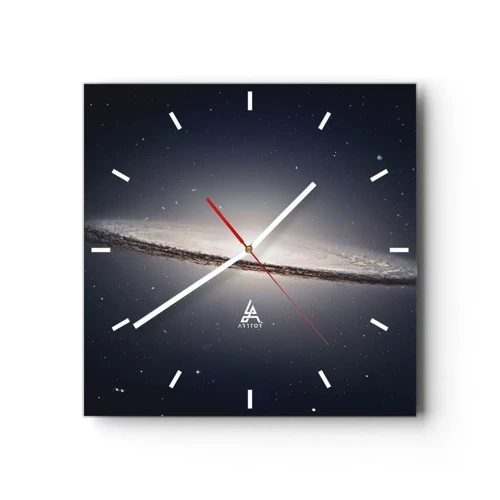 Wall clock - Clock on glass - A Long Time Ago in a Distant Galaxy - 40x40 cm