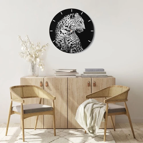Wall clock - Clock on glass - A Perfect Right Profile  - 40x40 cm