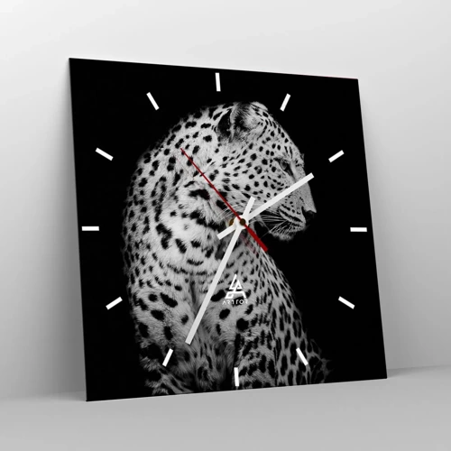 Wall clock - Clock on glass - A Perfect Right Profile  - 40x40 cm