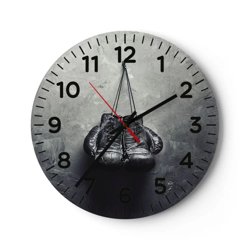 Wall clock - Clock on glass - A Time of Fight and a Time of Peace - 30x30 cm