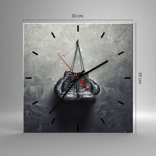 Wall clock - Clock on glass - A Time of Fight and a Time of Peace - 30x30 cm