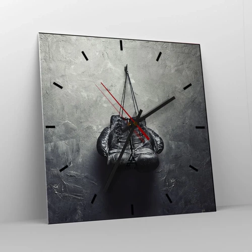 Wall clock - Clock on glass - A Time of Fight and a Time of Peace - 30x30 cm