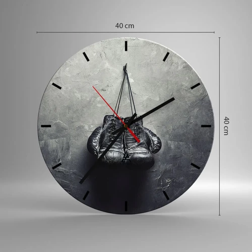 Wall clock - Clock on glass - A Time of Fight and a Time of Peace - 40x40 cm