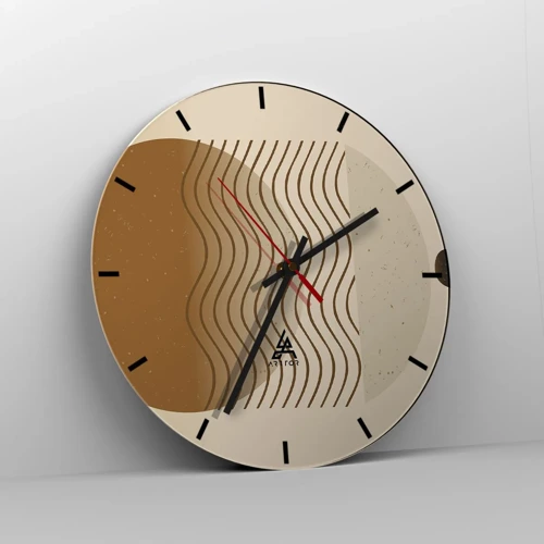 Wall clock - Clock on glass - About the Origin of Geometrical Figures - 30x30 cm