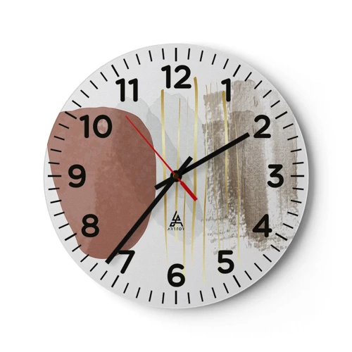 Wall clock - Clock on glass - Abstract Colonnade - 30x30 cm